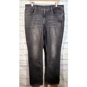 Levis Jeans Womens Black Mid Rise Skinny Stretch Size 16 Denim Pocket Logo